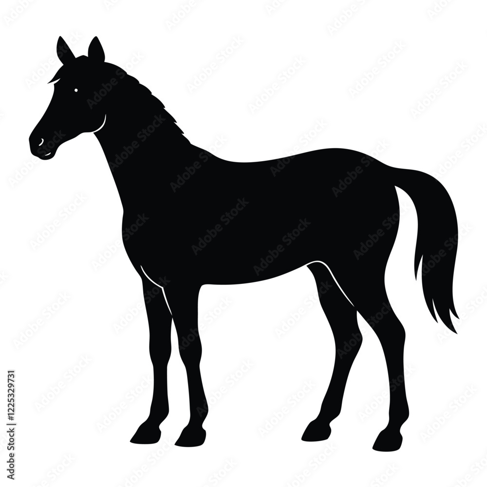 Horse silhouette vector icon isolated on white background Horse silhouette vector icon isolated on white background