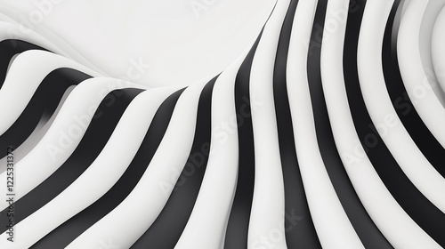 Wallpaper Mural Abstract Black and White Wavy Stripes Background Torontodigital.ca