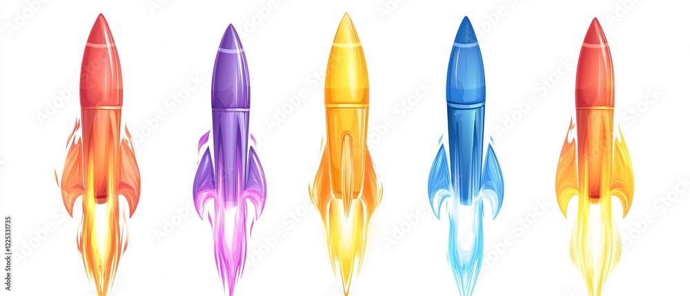 Vibrant Rocket Vector Illustration for Creative Projects Vibrant Rocket Vector Illustration for Creative Projects