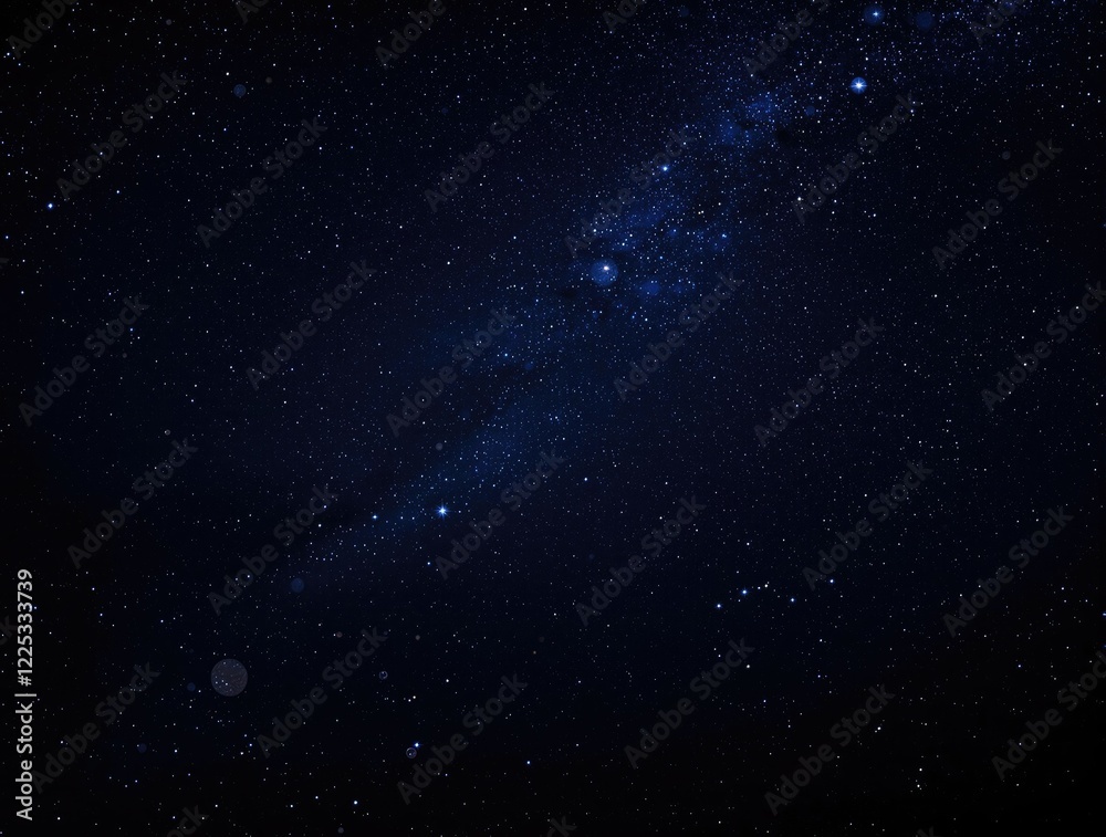 Obraz premium Dark blue night sky with a multitude of stars and planets, astronomy, dark blue night
