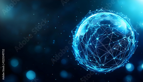 A digital representation of a networked globe illustrating connectivity and technology advancements.