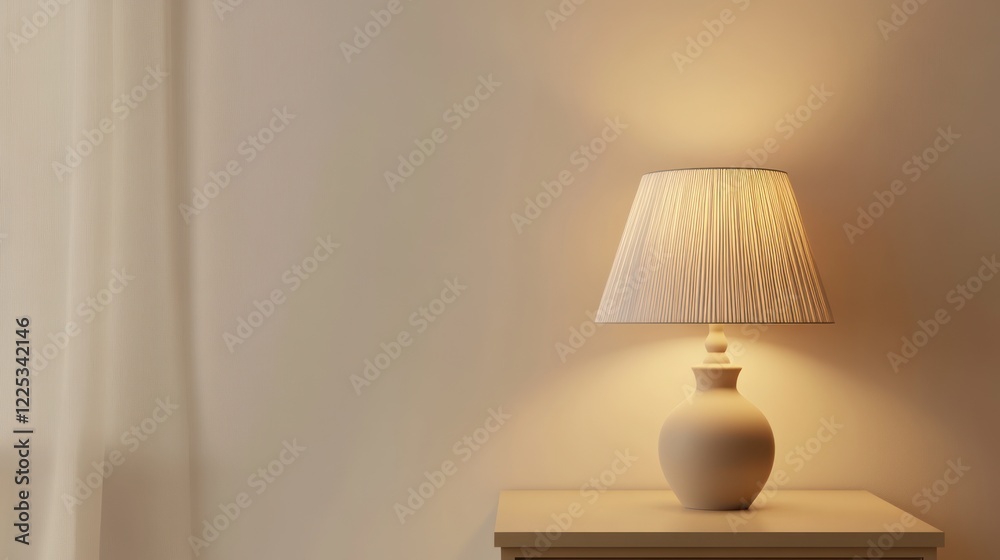 Illuminated Table Lamp in Cozy Room Illuminated Table Lamp in Cozy Room