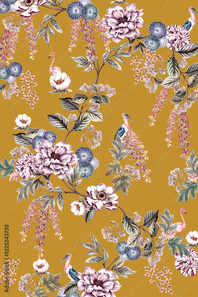 Obraz premium Seamless pattern floral design abstract surface pattern textile design