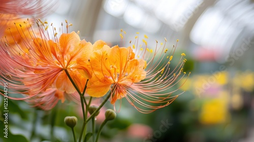 Vibrant Orange Flower Blooming in Garden Filled with Lush Foliage and Delicate Petals photo