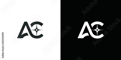 abstract geometric logo template AC initial vector illustration