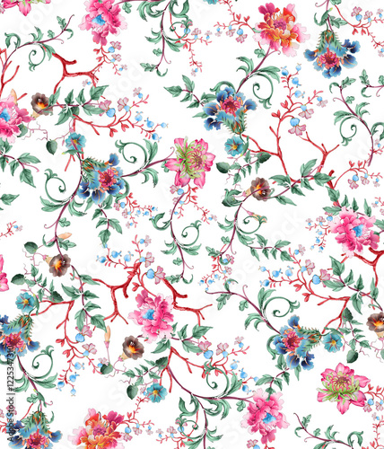 Wallpaper Mural Seamless pattern floral design abstract surface pattern textile design Torontodigital.ca