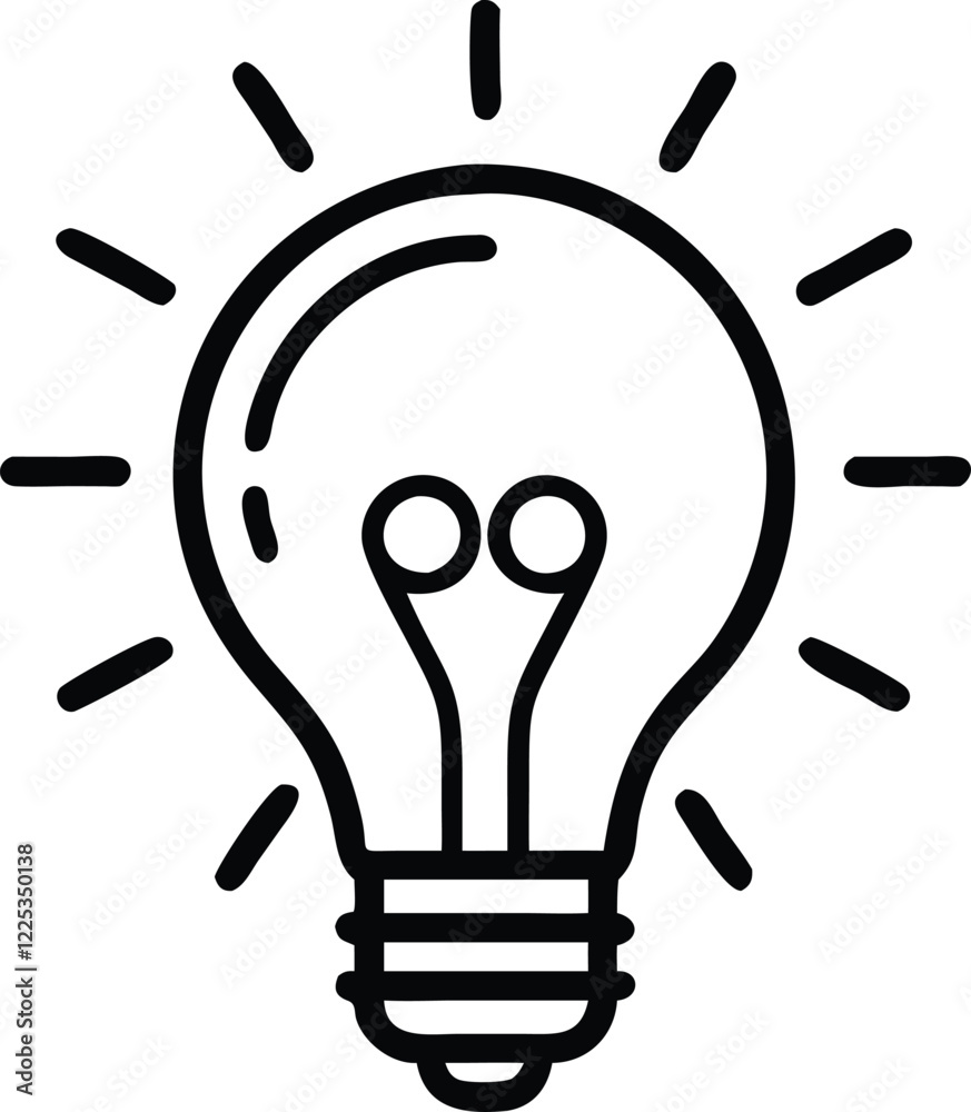 Minimalistic Light Bulb Vector Illustration Minimalistic Light Bulb Vector Illustration
