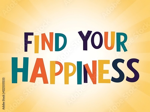 Find Your Happiness Colorful Inspirational Message photo