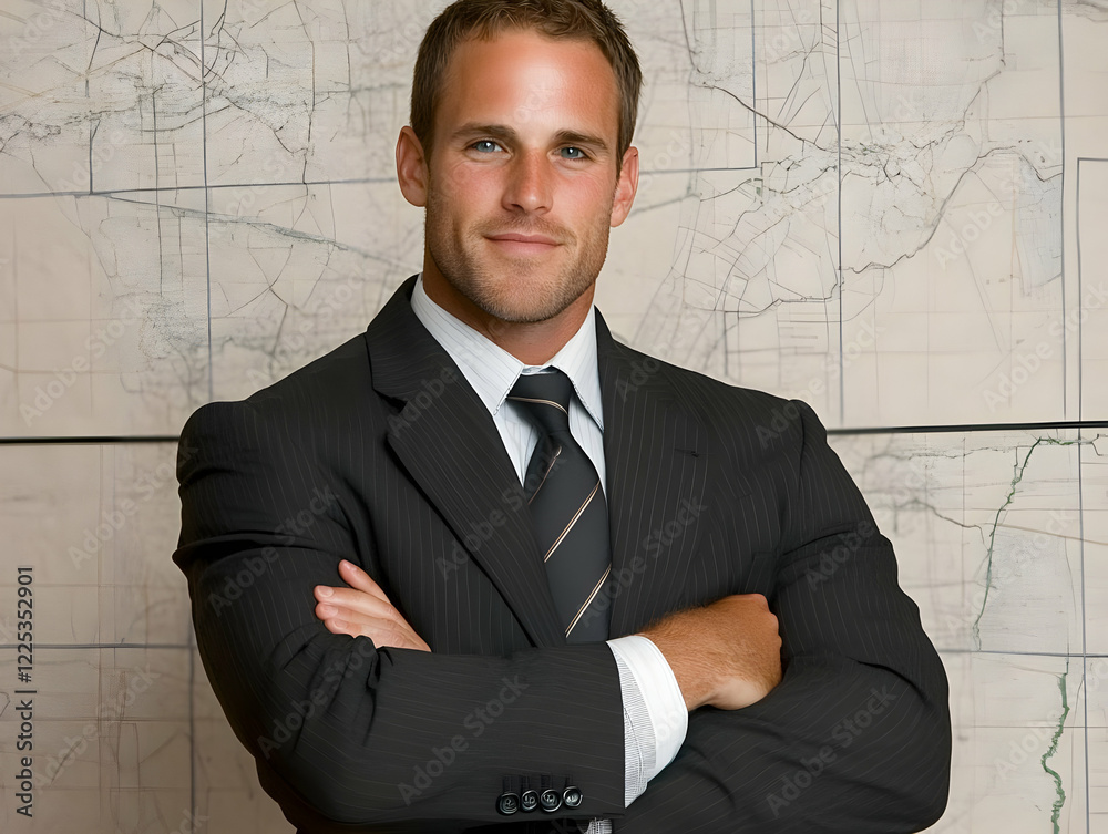 Confident Businessman Portrait Illustration Confident Businessman Portrait Illustration