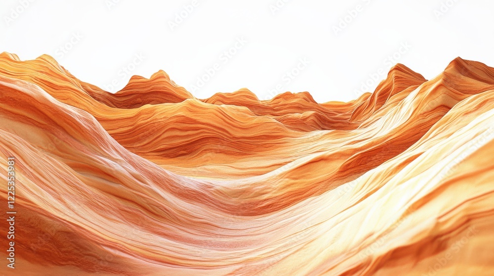 Obraz premium Abstract landscape with flowing orange waves, showcasing natural formations under bright light