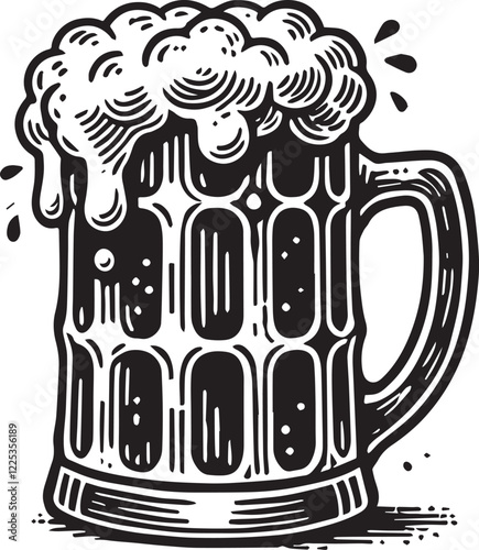Beer pint icon simple lines vector illustration