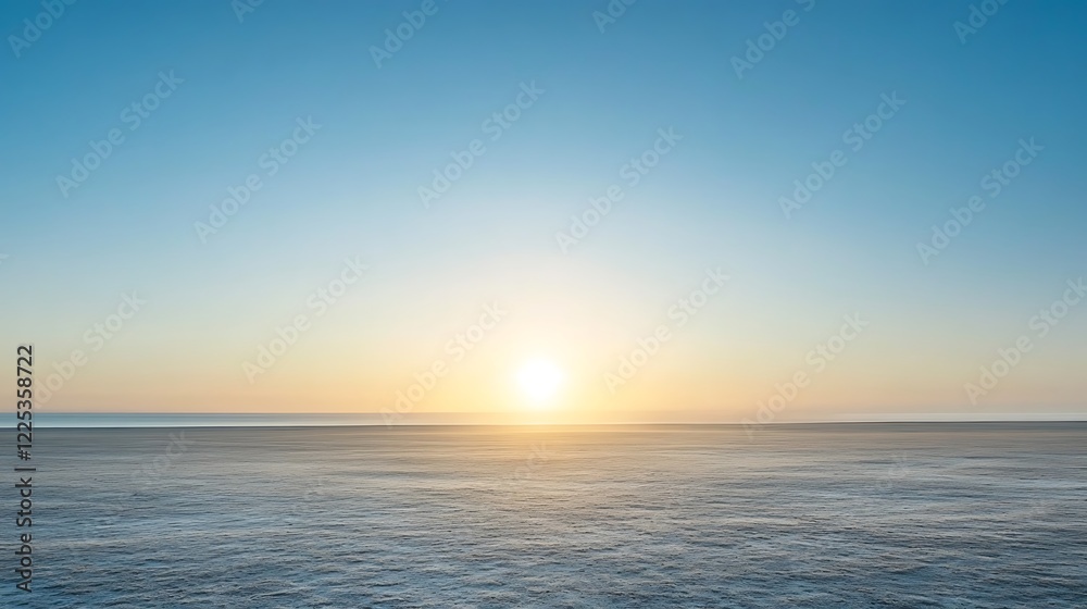 Obraz premium Serene Sunset Over a Frozen Expanse of Land
