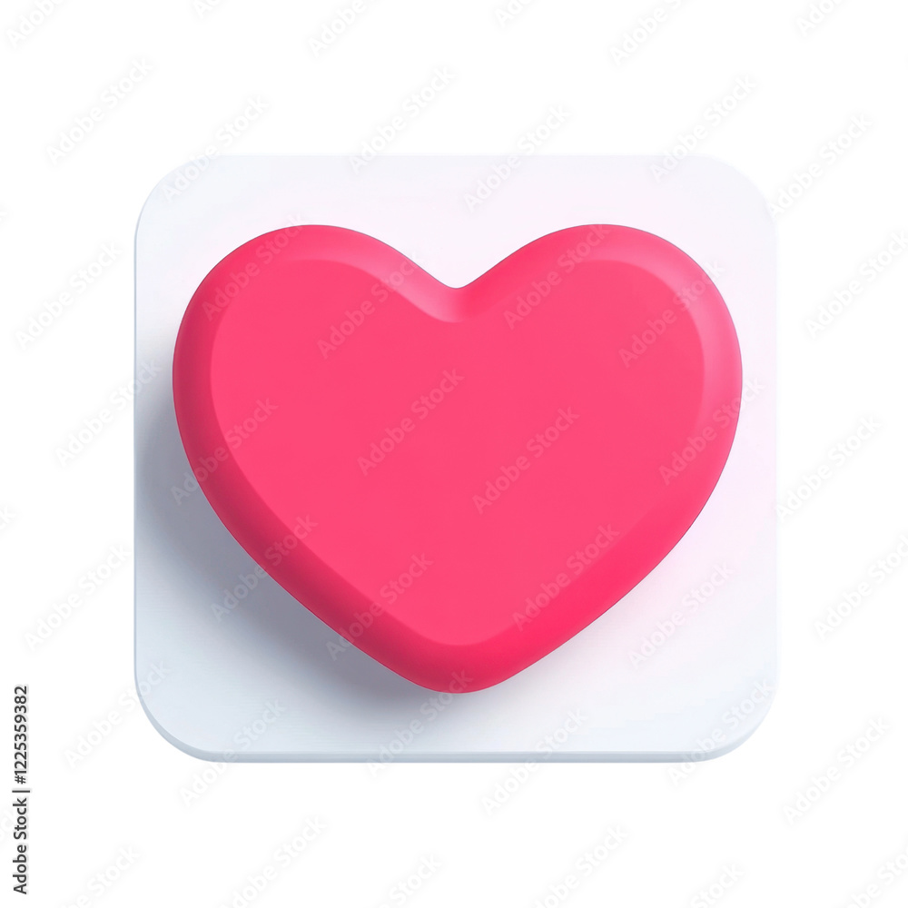 Bright Pink Heart Icon on Soft Background for Digital Design Use