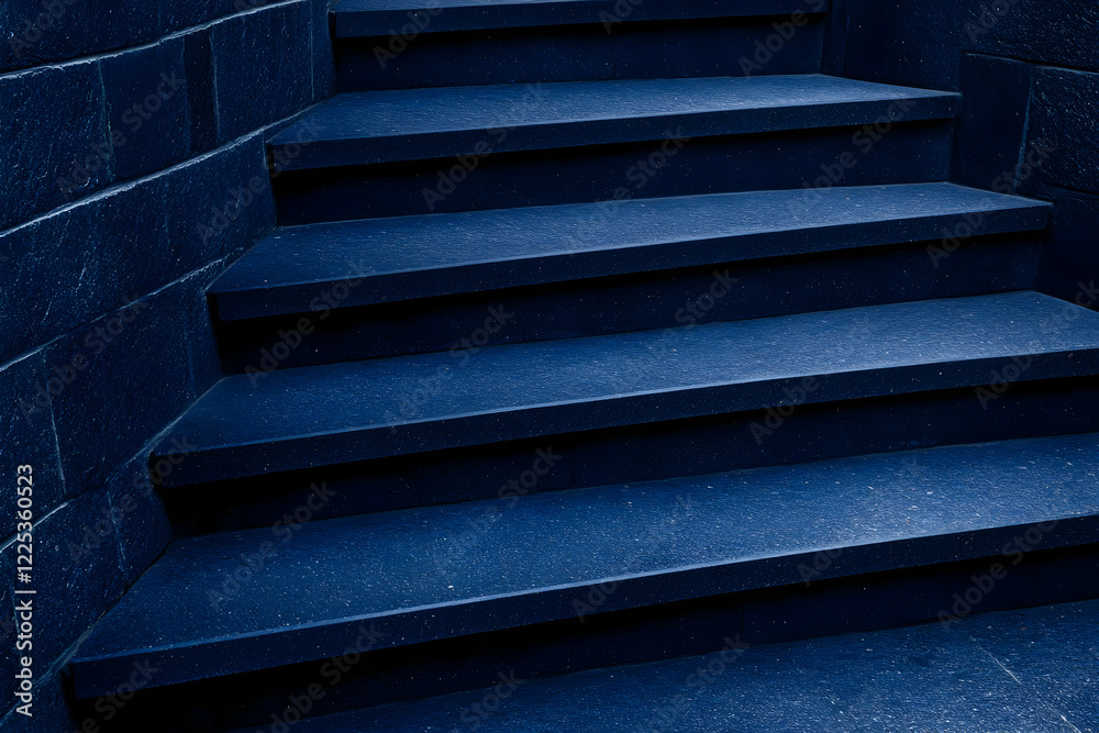 Dark Blue Staircase Illustration