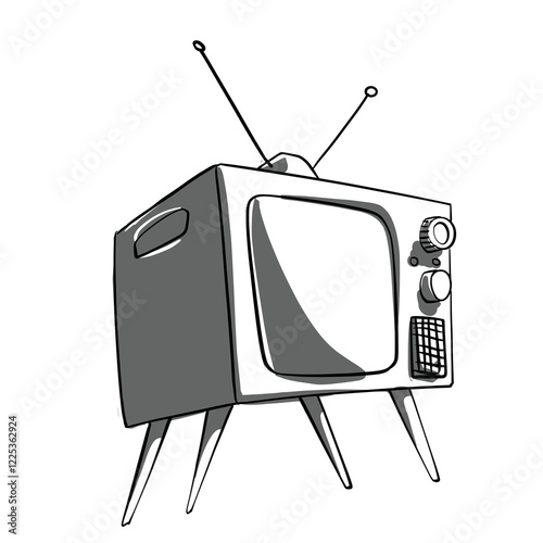 Vector Illustration of a Retro Television