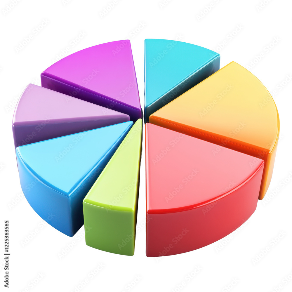 Fototapeta premium Colorful Pie Chart Segments for Business Analysis and Presentation