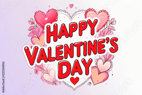 Happy Valentine's Day! Celebrate love with this adorable design featuring hearts and whimsical details. Perfect for cards, social media, and more.