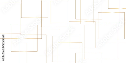 abstract luxury concept with thin gold lines patterns over a white background. contemporary abstract layout with subtle gold accents emphasizing the geometric rectangular shapes.