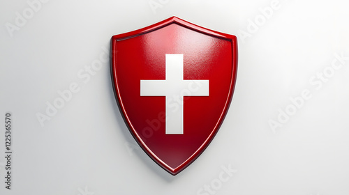 Free Download Red Shield with White Cross Symbol of Protection - GFXLoad
