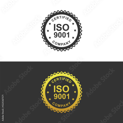 ISO 9001 certified label design image