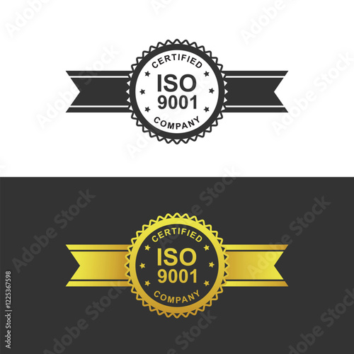 ISO 9001 certified label design image