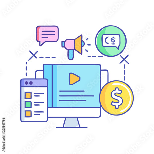 sponsored post icon, sponsored post vector illustration-simple illustration of sponsored post, perfect for sponsored post logos and icons