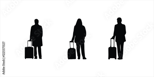 Businessman traveling illustration on white background. Businessman vector set.