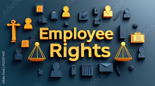 Colorful Icons Representing Employee Rights and Legal Considerations