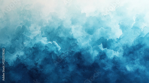 Wallpaper Mural An abstract wallpaper with irregular splashes of watercolor in calming blues and greens Torontodigital.ca