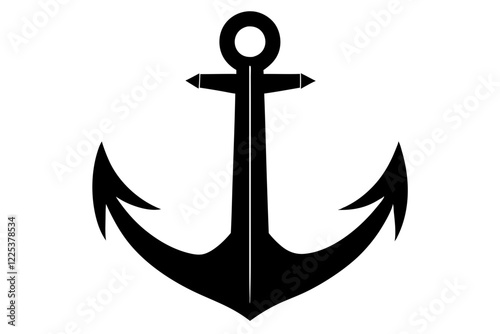 Anchor Silhouette Vector Illustration - Nautical Design SVG