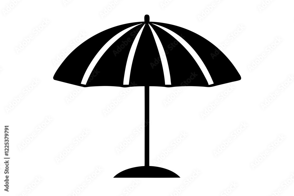 Beach Umbrella Icon - Vector Illustration SVG