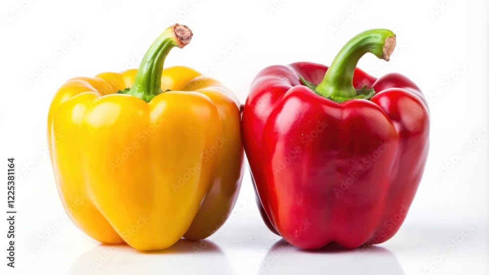 Vibrant Yellow and Red Bell Peppers, Fresh Produce, Healthy Eating, Dietary Supplement Vibrant Yellow and Red Bell Peppers, Fresh Produce, Healthy Eating, Dietary Supplement