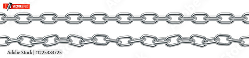 Vector realistic illustration of metal chains on a white background.
