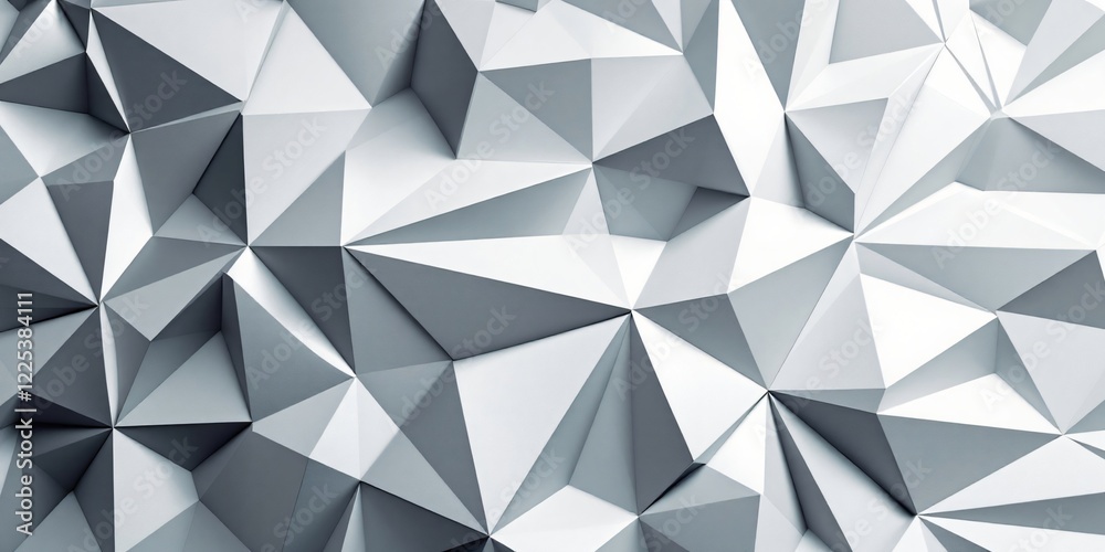This high-quality image showcases a captivating abstract geometric pattern composed of numerous interlocking triangles in shades of gray and white This high-quality image showcases a captivating abstract geometric pattern composed of numerous interlocking triangles in shades of gray and white