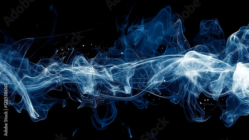 Swirling Blue Smoke Abstract Art