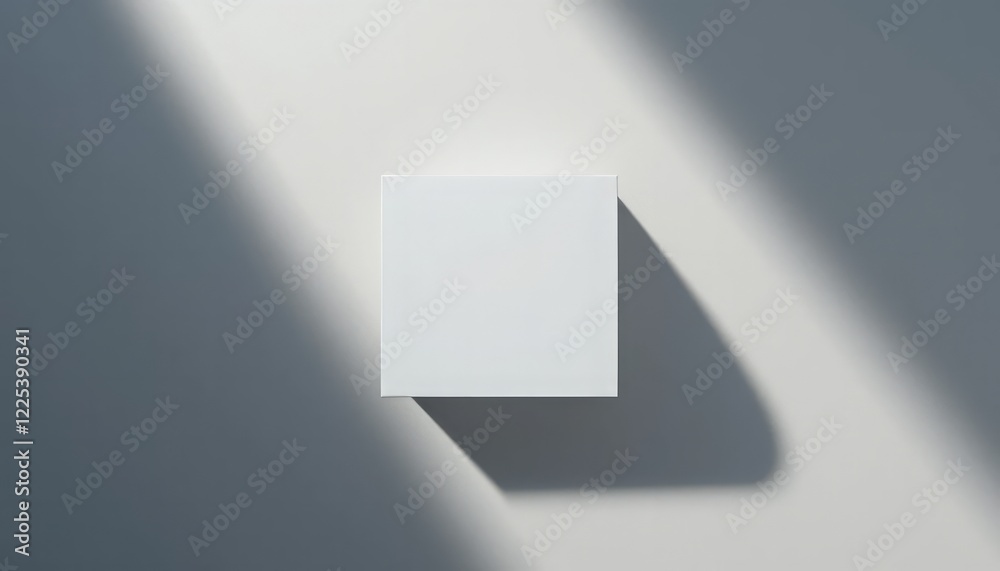 Minimalist White Square Box in Sunlight: Clean Aesthetic Product Mockup Photography