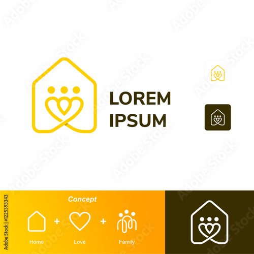 Beloved Family Home Made From A Combination of The Symbols of Home, Heart, and Family