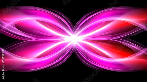 Vibrant Abstract Waves in Pink and Red