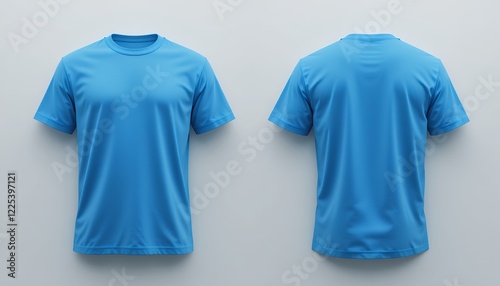 Light Blue T Shirt Mockup   Front and Back Views