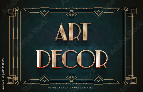 luxury art deco style font editable text