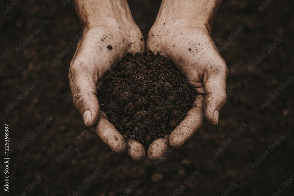 custom made wallpaper toronto digitalclose-up of farmer weathered hands holding handful of rich organic soil symbolizing care and sustainability overall