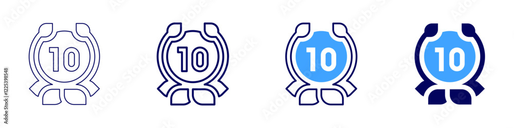 10 years anniversary icon in 4 different styles. Thin Line, Line, Bold, and Bold Line. Duotone style. Editable stroke 10 years anniversary icon in 4 different styles. Thin Line, Line, Bold, and Bold Line. Duotone style. Editable stroke