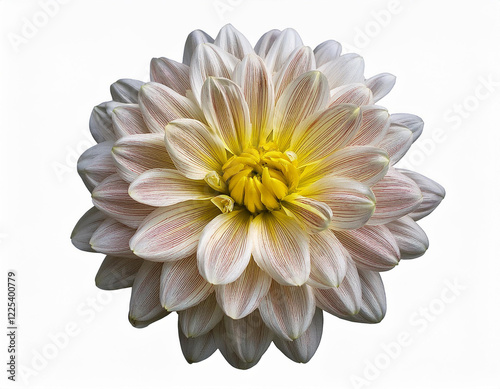Wallpaper Mural Top view of a white and yellow flower isolated on white background. Isolate a large flower with clipping path. Taipei Chrysanthemum Exhibition. Torontodigital.ca