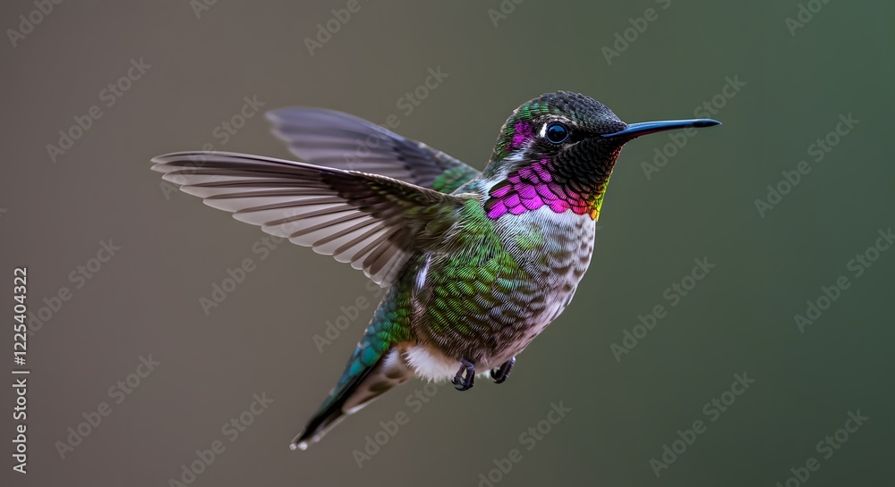 Fototapeta premium Stunning Hummingbird in Flight Vibrant Colors Nature Photography