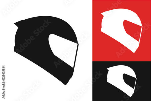 Motorcycle helmet silhouette. Vector image