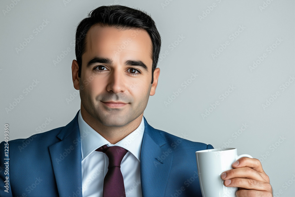 Man holding a cup in professional attire businessman coffee confident looking portrait corporate lifestyle image Man holding a cup in professional attire businessman coffee confident looking portrait corporate lifestyle image