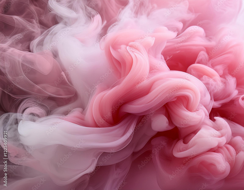Fototapeta premium glowing pink colored smoke against dark background