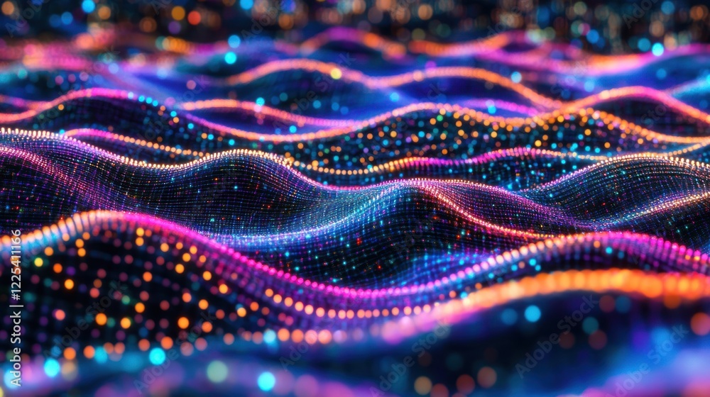 Abstract Colorful Waves of Light and Data Abstract Colorful Waves of Light and Data