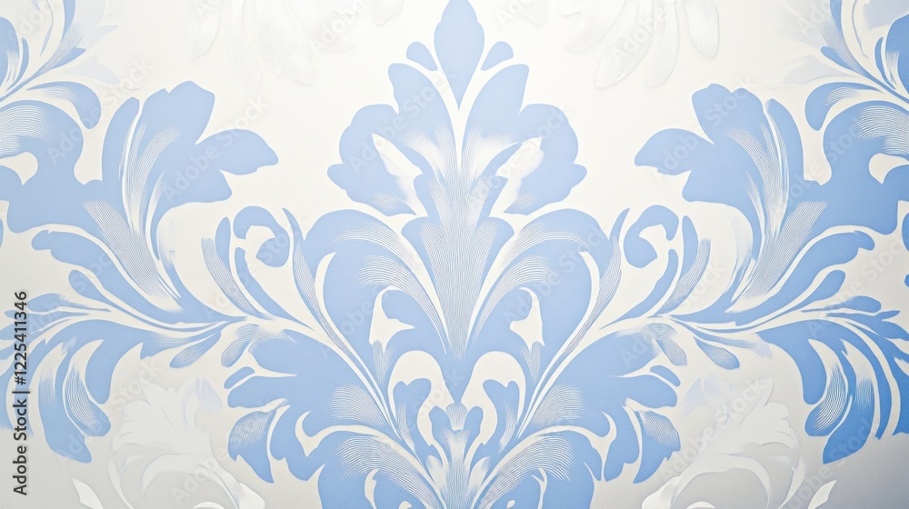 Elegant Blue and White Floral Damask Pattern Design Elegant Blue and White Floral Damask Pattern Design