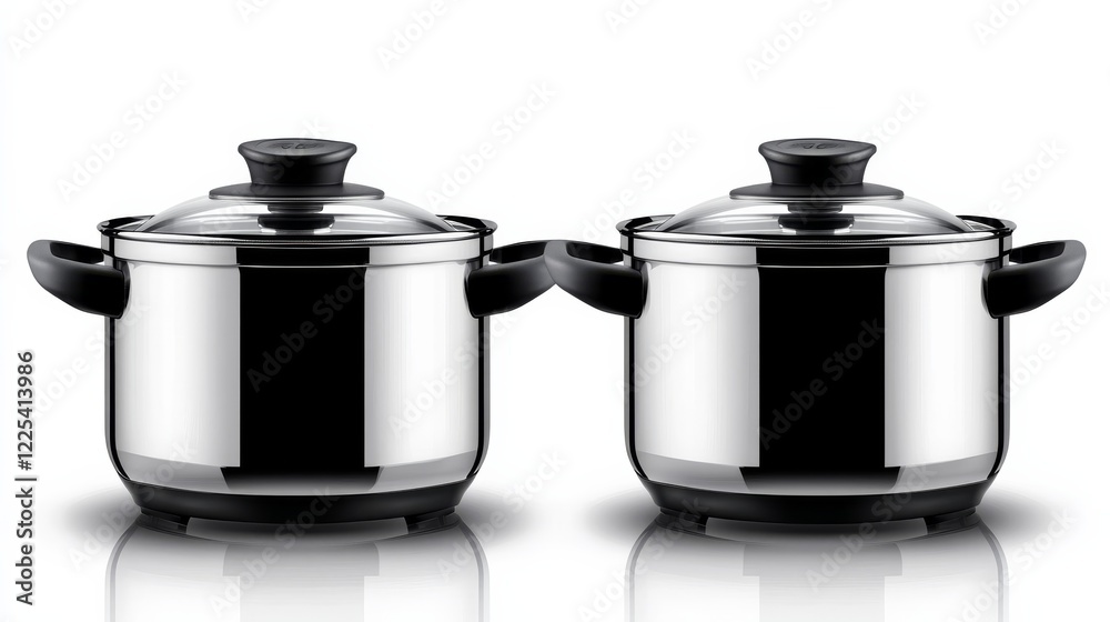 Modern kitchen aluminum pot with transparent glass cover. Modern kitchen aluminum pot with transparent glass cover.